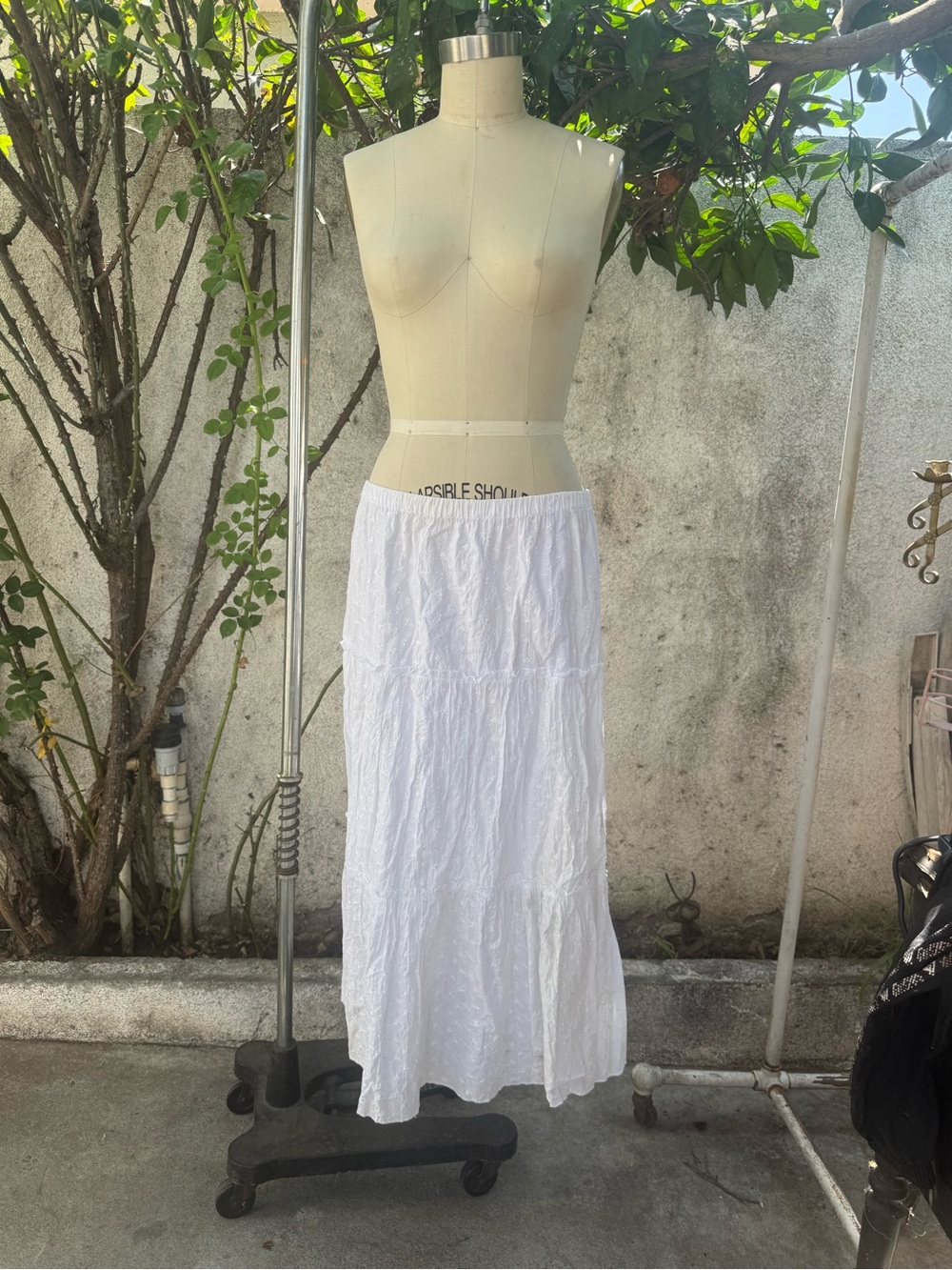 White Tiered Maxi Skirt - Women